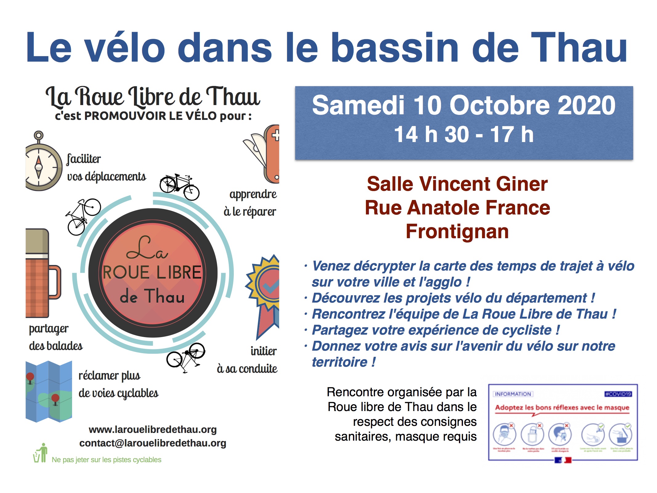 Le vélo dans le bassin de Thau : rencontre le 10 octobre à Frontignan