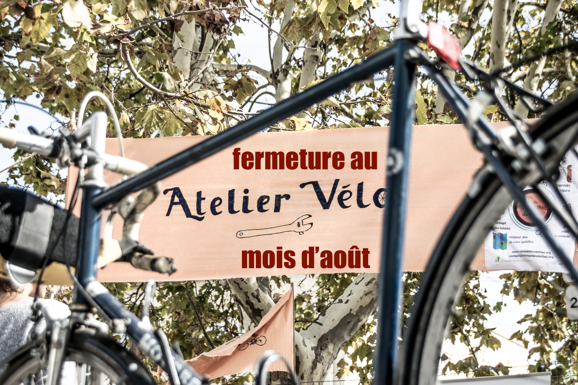 Les ateliers vélo sont fermés au mois d’août