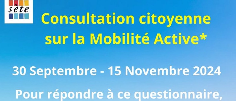 Mobilités actives, la ville de Sète lance une enquête